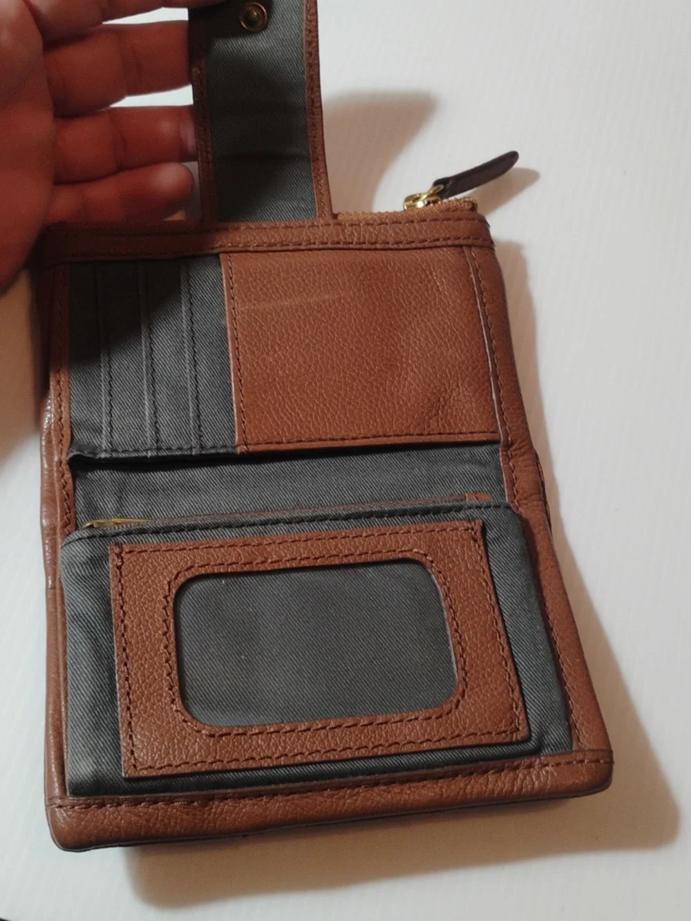 Fossil Vintage Cognac Leather Hobo With Wallet 2 Pieces For One Price - Picture 3 of 11